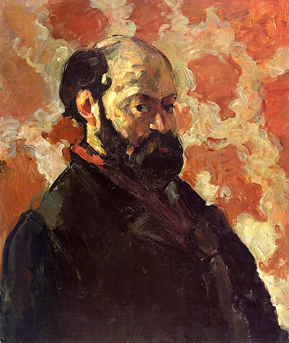 Paul Cezanne Self Portrait on a Rose Background oil painting image